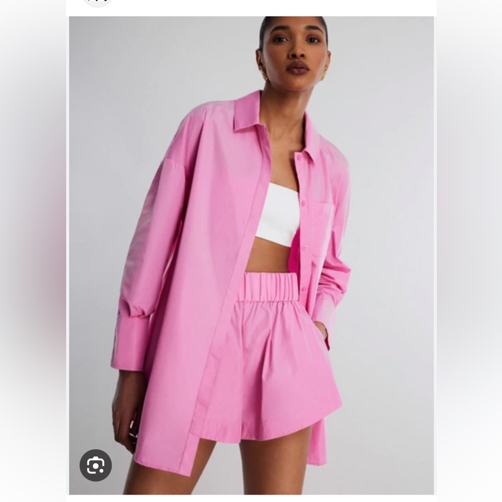 Collared Button-Up Top - FUCHSIA